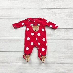 Carter’s Fleece Reindeer Polkadot Pajamas
